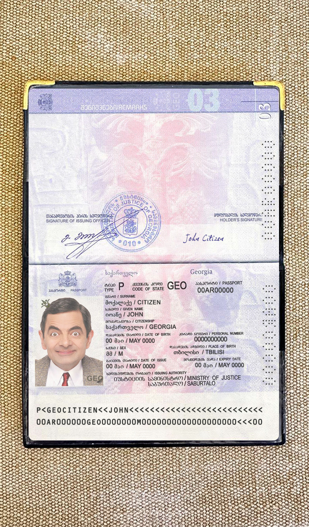 Georgia passport version 2 photolook PSD template